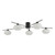 Jasper 5 Light Semi Flush Ceiling Light Matt Black Opal Glass