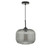 Demarius 1 Light Pendant Black and Smoked Glass