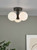 Blake Bathroom 3 Light Semi Flush Matt Black Opal Glass