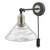 Boyd Single Wall Light Antique Brass & Matt Black With Ribbed Glass Shade - Plug In