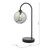 Eissa 1 Light Touch Table Lamp Matt Black Smoked Glass