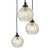 Federico 5 Light Cluster Pendant Black Clear/Wire Glass