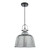 Rhode Single Large Pendant Polished Chrome Smoked Glass