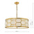 Epstein 4lt Pendant Gold With Ivory Shade & Frosted Glass Diffuser