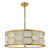 Epstein 4lt Pendant Gold With Ivory Shade & Frosted Glass Diffuser