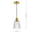 1LT Pendant Natural Brass C/W Ribbed Glass Shade