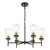 Abel 6 Light Pendant Satin Black Glass