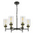 Abel 6 Light Pendant Satin Black Glass