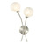 Avari 2 Light Wall Light Satin Nickel Frosted Glass