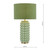 Etzel Table Lamp Green Antique Brass With Shade