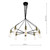 Gabriel 8 Light Pendant Satin Black Antique Gold