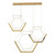 Hexagon 3lt Pendant Gold LED