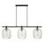 Tehya 3 Light Bar Pendant Matt Black Textured Glass