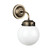 Fairfax Single Wall Light In Antique Brass With Opal Glass