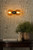 Juno Double Wall Light Pendant In Antique Brass With Amber Glass