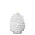 LED Wax Pine Cone Candle - White 19cm