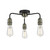 Kiefer 3 Light Flush Black & Antique Brass