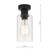 Miu 1 Light Flush Matt Black Glass