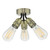 Yao 3 Light Flush Antique Brass