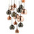 Aurelia 15 Light Cluster Pendant Black Chrome & Copper/Bronze Glass