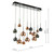 Aurelia 15 Light Bar Pendant Black Chrome & Copper/Bronze Glass