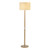 Avenue Floor Lamp Light Wood Polished Chrome With Shade