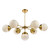 Bombazine 7 Light Pendant Natural Brass & White Opal Glass