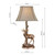 Gulliver Deer Table Lamp in Aged Brass With Shade