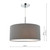 Ronda 3 Light Pendant Grey Faux Silk Shade 40cm