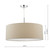 Ronda 3 Light Pendant Ecru Faux Silk Shade 60cm