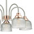 Wharfdale 5 Light Pendant Satin Chrome Copper detail Glass Shades