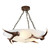 Antler three light flush, rustic finish