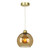 Apollo single pendant in butter brass comes with amber glass