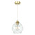 Apollo single pendant in butter brass comes with clear glass