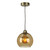 Apollo single pendant in antique brass comes with amber glass