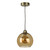 Apollo single pendant in antique brass comes with amber glass