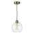 Apollo single pendant in antique brass comes with clear glass