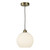 Apollo single pendant in antique brass comes with opal glass
