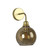 Apollo single wall light in butter brass comes with amber glass