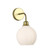 Apollo single wall light in butter brass comes with opal glass