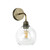 Apollo single wall light in antique brass comes with clear glass