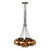 Apollo seven light pendant in antique brass complete with amber glass