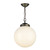 Fairfax Large single Pendant in Antique Brass comes with opal glass