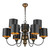 Garbo 9 Light Pendant complete with bespoke shade