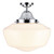 Rydal semi flush pendant chrome with clear glass, IP44 rated