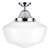 Rydal semi flush pendant chrome with clear glass, IP44 rated
