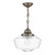 Stowe single pendant in antique brass with clear glass