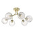 Yiska 6lt Semi Flush Gold & Glass