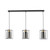 Tatum 3 Light Bar Pendant Matt Black and Smoked Glass