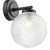 Wayne Bathroom Wall Light Matt Black Glass IP44